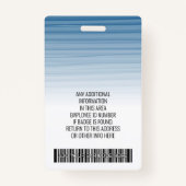 Werknemer Foto-ID - moderne strepen, logo, streepj Badge (Achterkant)