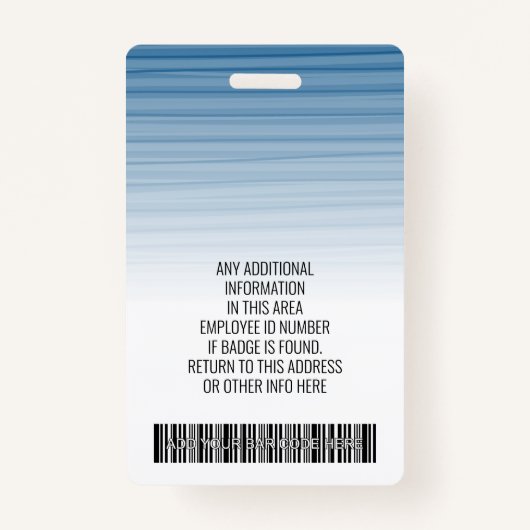 Werknemer Foto-ID - moderne strepen, logo, streepj Badge (Achterkant)