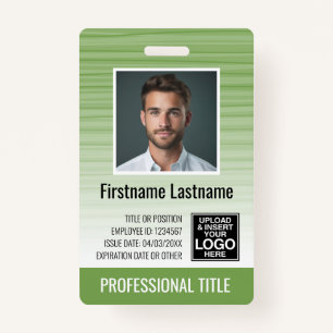 Werknemer Foto-ID - moderne strepen, logo, streepj Badge