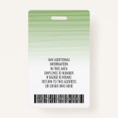 Werknemer Foto-ID - moderne strepen, logo, streepj Badge (Achterkant)