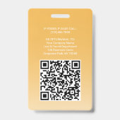 Werknemer Foto ID QR-code Logo Geel Goud Boog Badge (Achterkant)