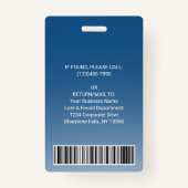 Werknemer Foto-ID streepjescode Logo Klassieke bla Badge (Achterkant)