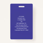 Werknemer Foto ID streepjescode Logo Paarse toegan Badge (Achterkant)