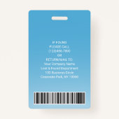 Werknemer Foto-ID streepjescode Uw Logo blauwe cur Badge (Achterkant)