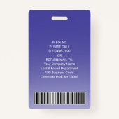 Werknemer Foto-ID streepjescode Uw Logo Paarse cur Badge (Achterkant)