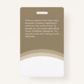 Werknemer Foto ID White Brown Company Logo Classy Badge (Achterkant)