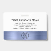 Werknemer Foto Logo Blue Metallic Badge (Achterkant)