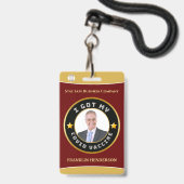 Werknemer Foto Logo Covid Vaccinated Custom Badge (Voorzijde met lanyard)