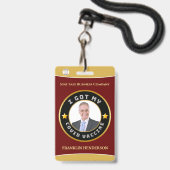 Werknemer Foto Logo Covid Vaccinated Custom Badge (Achterkant met lanyard)