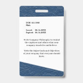 Werknemer Foto Logo Naam Aangepast ziekenhuis ID-k Badge (Back)