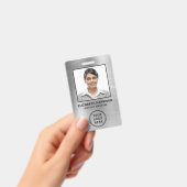 Werknemer Foto Logo QR Bar Codes Silver Badge (Handheld)