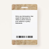 Werknemer Foto Medische ID Kaart Logo Gepersonalis Badge (Achterkant)