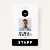 Werknemer foto naam beveiliging ID bedrijf logo Badge (Voorkant)