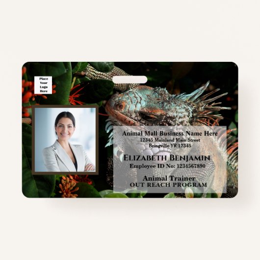 Werknemer Foto Name Logo Bar Code Business Badge (Voorkant)