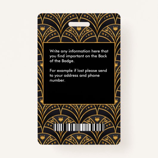 Werknemer Foto Name Logo Bar Code Business Badge (Achterkant)