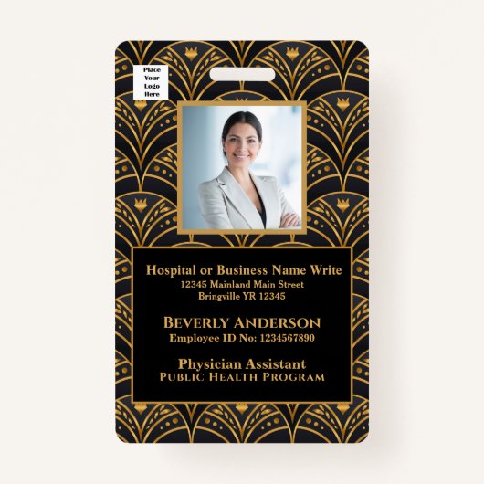 Werknemer Foto Name Logo Bar Code Business Badge (Voorkant)