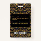 Werknemer Foto Name Logo Bar Code Business Badge (Achterkant)