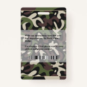 Werknemer Foto Name Logo Bar Code Business Badge (Achterkant)