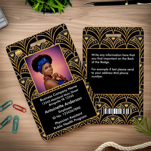 Werknemer Foto Name Logo Bar Code Business Badge