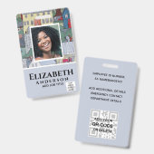 WERKNEMER FOTO PASJE QR-code Barcode Eigendom Badge (Voor- en achterkant)