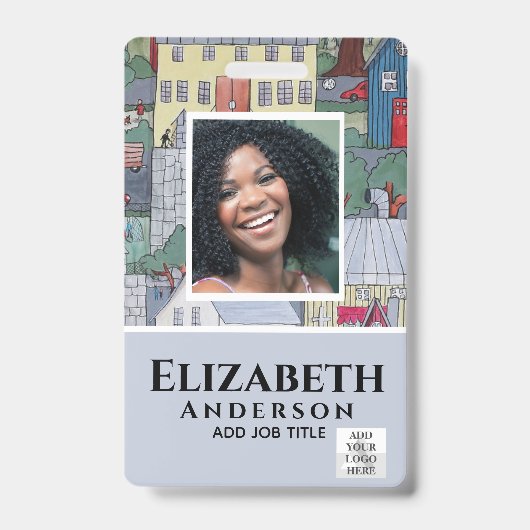 WERKNEMER FOTO PASJE QR-code Barcode Eigendom Badge (Voorzijde)