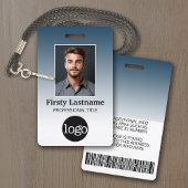 Werknemer - Foto, streepjescode, logo, naamgradiën Badge