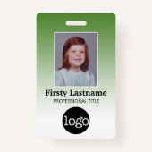 Werknemer - Foto, streepjescode, Logo, naamverloop Badge (Voorkant)