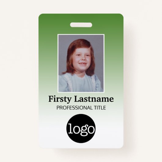 Werknemer - Foto, streepjescode, Logo, naamverloop Badge (Voorkant)