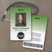 Werknemer - Foto, streepjescode, Logo, naamverloop Badge