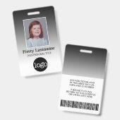 Werknemer - Foto, streepjescode, Logo, naamverloop Badge (Voor- en achterkant)