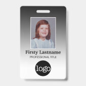 Werknemer - Foto, streepjescode, Logo, naamverloop Badge (Voorkant)