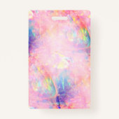 Werknemer Foto Trendy Holographic Opal Ombre Badge (Achterkant)