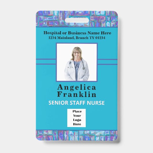 Werknemer Fotobalie Code Logo Aangepaste medische  Badge (Voorzijde)