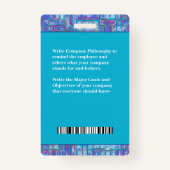 Werknemer Fotobalie Code Logo Aangepaste medische  Badge (Achterkant)