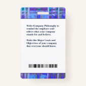 Werknemer Fotobalie Code Logo ID Business Badge (Achterkant)