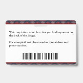 Werknemer Fotobalk Code Aangepaste naam Badge (Back)