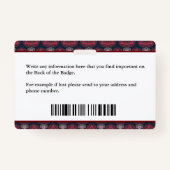 Werknemer Fotobalk Code Aangepaste naam Badge (Achterkant)