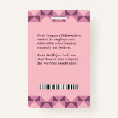 Werknemer Fotobalk Code Logo Naam Aangepaste kaart Badge (Achterkant)