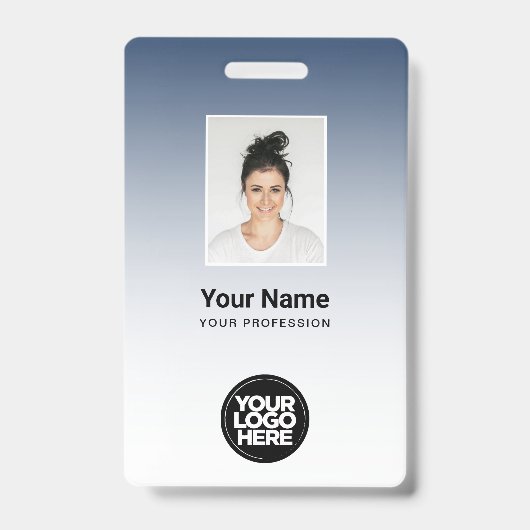 Werknemer Fotobalk Code Logo Naam gradiëntbadjes Badge (Voorzijde)