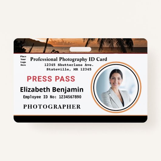 Werknemer Fotobalk Code Naam Aangepast Badge (Voorkant)