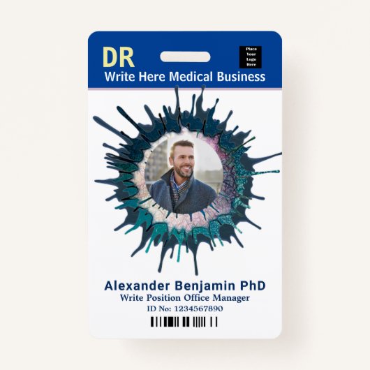 Werknemer Fotobalk Code Naam Aangepast Badge (Voorkant)