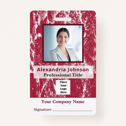 Werknemer Fotoidentificatie ID Aangepaste kaart Badge (Voorkant)