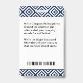 Werknemer Fotoidentificatie ID Aangepaste kaart Badge (Achterkant)