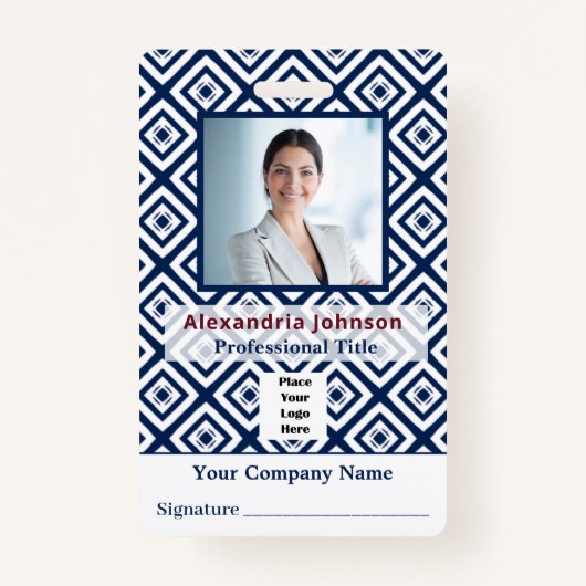 Werknemer Fotoidentificatie ID Aangepaste kaart Badge (Voorkant)
