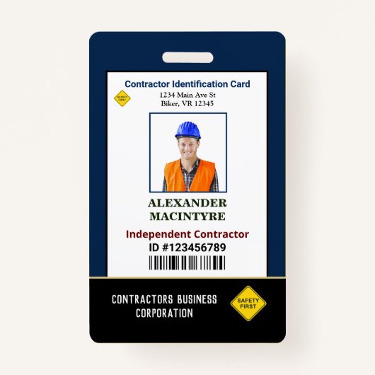 Werknemer Fotonaam ID Identificatiekaart Aangepast Badge (Voorkant)