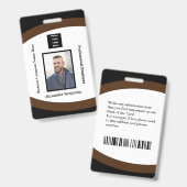 Werknemer Fotonaam Logo-ID Aangepast Badge (Voor- en achterkant)
