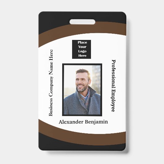 Werknemer Fotonaam Logo-ID Aangepast Badge (Voorzijde)