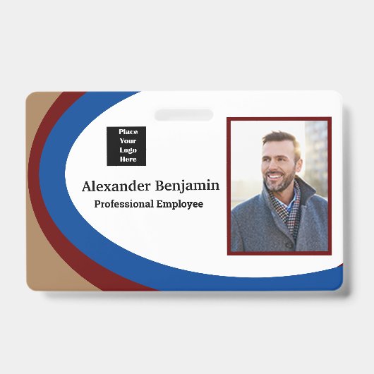 Werknemer Fotonaam Logo-ID Aangepast Badge (Voorzijde)