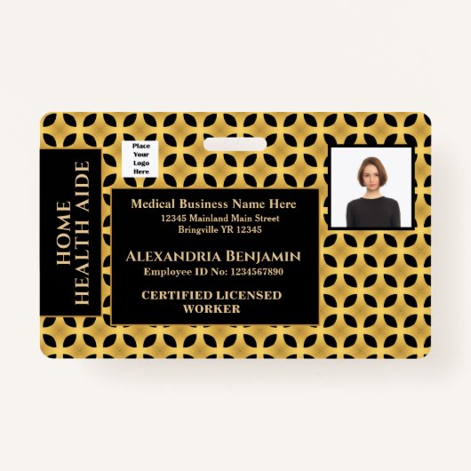 Werknemer Fotonaam Logo-ID Aangepast Badge (Voorkant)
