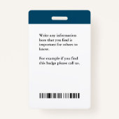 Werknemer Fotonaam Logo-ID kaart Aangepast Badge (Achterkant)